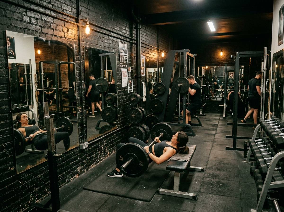 Distribución en dos plantas de StronGym en Paseo de las Flores, Reynosa